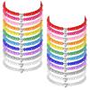 Sureio 24 Pcs Friendship Bracelets for Kids Girls Stretch, Rainbow Heart view 1