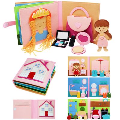 BizyKoady Montessori Felt Busy Book Toddlers Quiet Book Preschool Early Learning Educational Travel Toys for Kids Age 2 3 4 5 6 Years Travel Essentials Daily House Learning Activities Girls