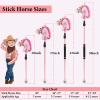 Greeily Hobby Horse, 30" to 50" Stick Horse for Cowboys Plush Handcrafted Hobby Horse on a Stick Real Pony Neighing and Galloping Sounds Stainless Steel Pole with Lighting Wheels Sponge Grip view 2