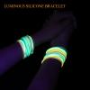 Sratte 1000 Pcs 80s Silicone Jelly Bracelets Bulk Rubber Bracelets Portable Silicone Bands Lightweight Wristband Bangle Hair Ties Women men Accessories Party Favor (Neon) view 3