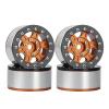 WONFAST 4PCS 1.55 inch Metal Beadlock Wheels Rim Hub RC Aluminum Alloy Wheel Replacement for 1:10 RC Rock Crawler Car for Axial 90069 D90 TF2 Tamiya CC01 MST JIMNY Parts (Black Orange) view 1
