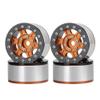 WONFAST 4PCS 1.55 inch Metal Beadlock Wheels Rim Hub RC Aluminum Alloy Wheel Replacement for 1:10 RC Rock Crawler Car for Axial 90069 D90 TF2 Tamiya CC01 MST JIMNY Parts (Black Orange) view 2