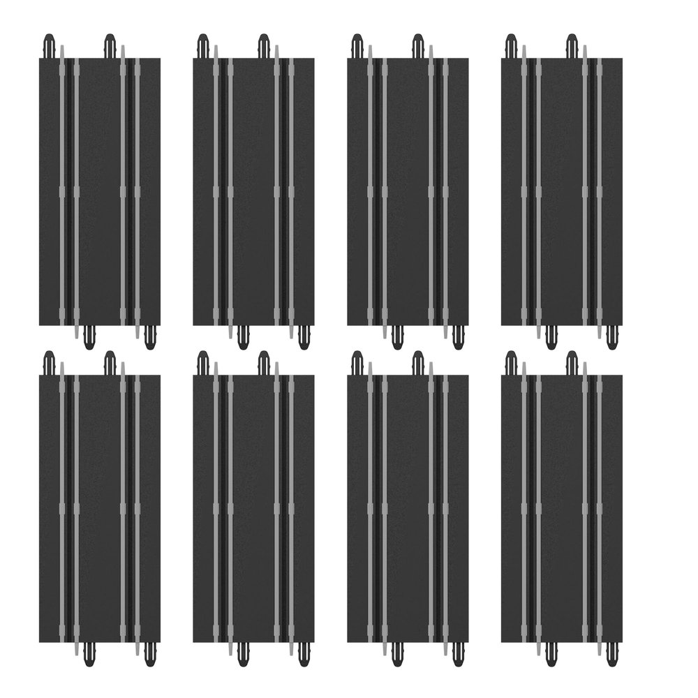 AGM MASTECH Extension Set #1-8 Piece Straight Track Expansion Accessory Pack - for Use with 1: 64 Scale AGM MASETCH 1:64 Slot Car Racetrack Systems