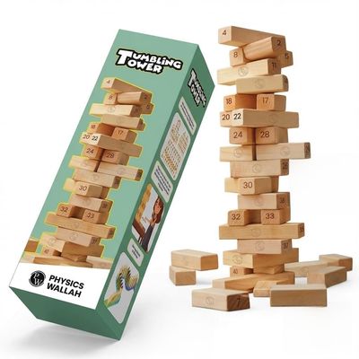 PW Curious Jr. Tumbling Tower | Strategic Block Stacking Game for Kids 6+ Adults & Family | Improve Strategic Thinking, Fine Motor Skills, Concentration | Birthday Gift for Boys & Girls