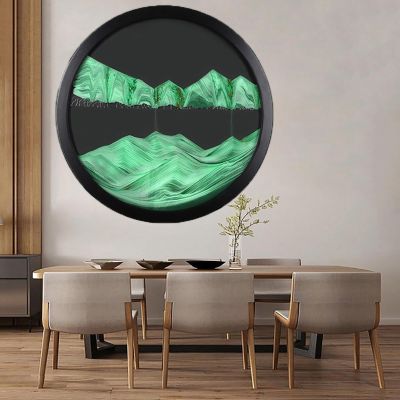 TNSLGHS Sand Art Liquid Motion, 360 Rotation Wall Mounted Moving Sand Art Decor, 3D Dynamic Sand Painting Deep Sea Sandscape, Relaxing Mood Home Office Work Decor Gift,K-14.3in/36cm