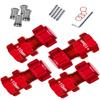 hopsupRC Upgrades Part for 1/10 Granite Senton New Big Rock Typhon 3S BLX,Aluminum with Anti-dust Cap Nuts 14mm to 17mm Wheel Hex 10mm Extended Wheel Hub Drive,Red view 1
