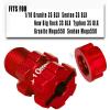 hopsupRC Upgrades Part for 1/10 Granite Senton New Big Rock Typhon 3S BLX,Aluminum with Anti-dust Cap Nuts 14mm to 17mm Wheel Hex 10mm Extended Wheel Hub Drive,Red view 2