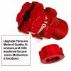 hopsupRC Upgrades Part for 1/10 Granite Senton New Big Rock Typhon 3S BLX,Aluminum with Anti-dust Cap Nuts 14mm to 17mm Wheel Hex 10mm Extended Wheel Hub Drive,Red view 3