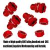 hopsupRC Upgrades Part for 1/10 Granite Senton New Big Rock Typhon 3S BLX,Aluminum with Anti-dust Cap Nuts 14mm to 17mm Wheel Hex 10mm Extended Wheel Hub Drive,Red view 4
