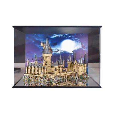 HAIWENFEIQI Acrylic Display Case for Lego71043 CastleCompatible LegoModel Gift Storage Display (Model not Included) (Top Cover and Door Pattern)