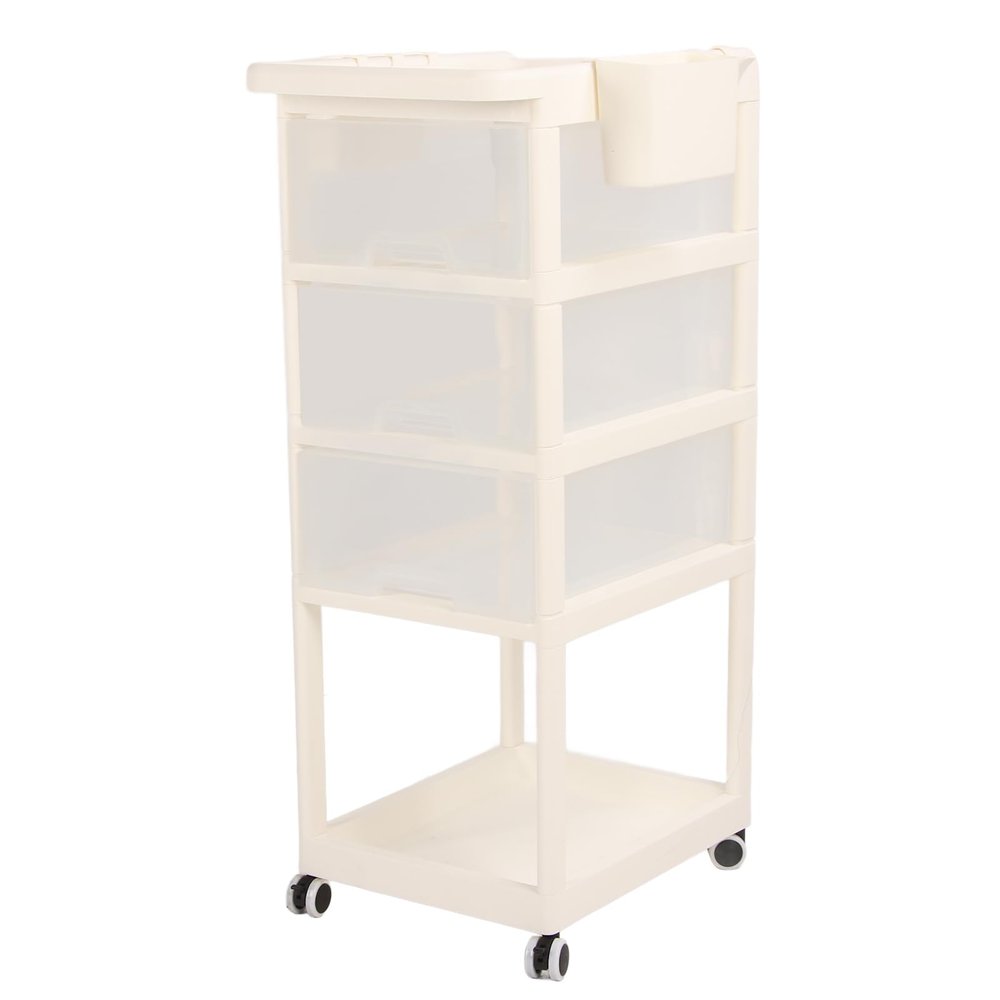 NOENNULL Baby Diaper Rolling Cart Baby Diaper Cart with Wheels Reinforced Handle Rolling Utility Cart Nursery Storage Organizer Diaper