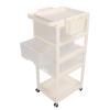 NOENNULL Baby Diaper Rolling Cart Baby Diaper Cart with Wheels Reinforced Handle Rolling Utility Cart Nursery Storage Organizer Diaper view 4
