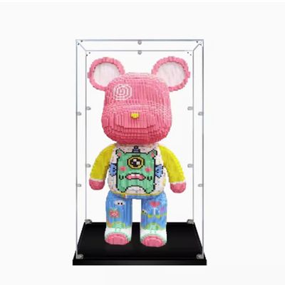 Transparent Acrylic Display Case for LegoHandsome Bear Doll Dustproof Display CaseCompatible with LegoHandsome Bear Doll (Display Case Only, Model Not Included) (16.1 * 9.8 * 31.1 inches 3mm)