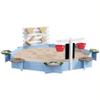 HOYOC Wooden Sandbox, Large Outdoor Sand Box with 6 Animal Patterned Seats, Buckets & Blackboards, Sand Pit for Backyard Play, Fir Wood, Blue, Animals, 85" x 85" x 24.75" view 1