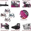 JIYIAN Kids Trike Bike - Toddler Trike High Carbon Steel Frame Children Tricycle with Storage Basket-Safety Harness Boy Girl Outdoor Toy Gifts,Blue,16 inches view 4