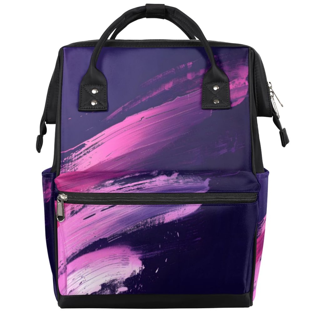 Skonsati Diaper Backpack for Moms Watercolor Paint Baby Bag Large Diaper Tote Bags Nappy Bags Waterproof Travel Essentials with Stroller Straps