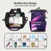 Skonsati Diaper Backpack for Moms Watercolor Paint Baby Bag Large Diaper Tote Bags Nappy Bags Waterproof Travel Essentials with Stroller Straps view 3