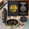 Mini DND Dice Set Steampunk Hollow Octopus Pocket Watch Shell Case, 7pcs Polyhedral Metal D&D Dice Set, DND Gifts with Gift Box for Player, Role Playing Board Games Accessories, Bronze view 2