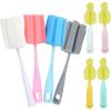 8PCS Bottle Brush Sponge Nipple Brushes Long Handle Cup Cleaner Brush for Baby Bottle Glasswares Mugs Cups Kitchen Clean (4 Bottle Brushes + 4 Nipple Brushes) view 1
