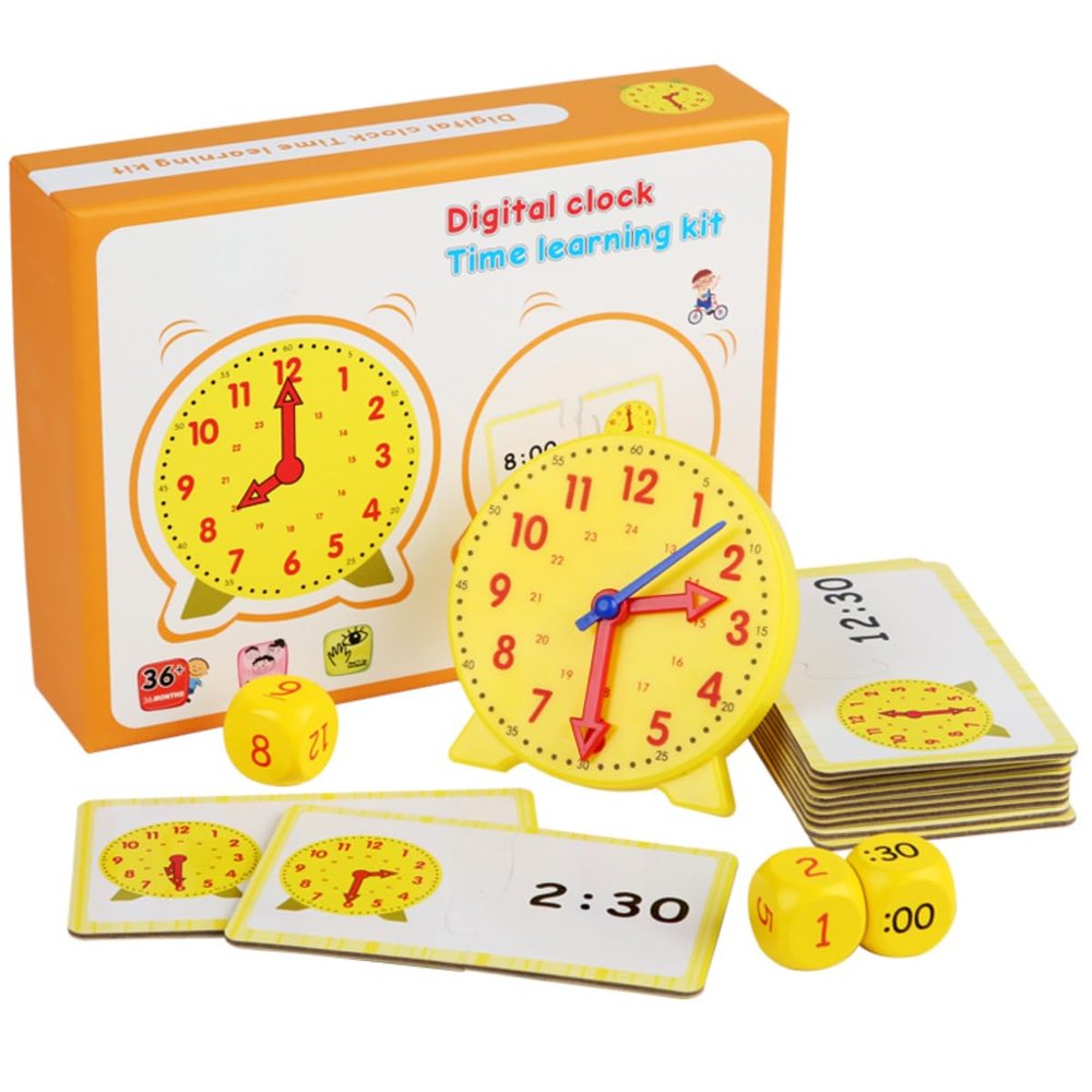 Gudong Children Montessori Clock Educational Toys Hour Minute Second Cognition Matching Puzzle Toys Kids Clock Early Preschool Teaching Aid