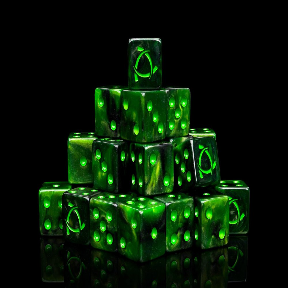 Baron of Dice Warp Rune Resin Dice - Set of 25 (Square)