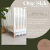 White Scalloped Crib Skirt Ruffle (One-Sided Add-On), Adjustable Linen Cotton Blend, Neutral Baby Bedding for Boys and Girls, Elegant Nursery Decor Skirt view 2