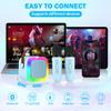 Koolcover Mini Karaoke Machine for Kids Adults, Portable Bluetooth Speaker with 2 Wireless Microphones,Toys Birthday Gifts for Girls Ages 4, 5, 6, 7, 8,9,10,11,12+ Family Home Party (Blue) view 4