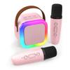 Koolcover Mini Karaoke Machine for Kids Adults, Portable Bluetooth Speaker with 2 Wireless Microphones,Toys Birthday Gifts for Girls Ages 4, 5, 6, 7, 8,9,10,11,12+ Family Home Party (Pink) view 1