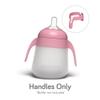 Nanobebe Flexy Bottle Handles, Easy-Grip Ergonomic 2-Pack, Transitional Sippy Cup, Pink view 2