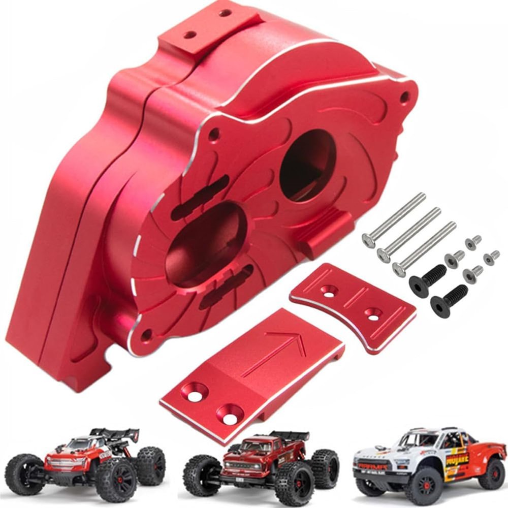 Alloy RC Center Transmission Box Upgrades Part for 1/10 KRATON Outcast 4X4 4S V2 BLX 1/8 Mojave 4X4 4S RC Car,Replacement of ARA311169 (Red)