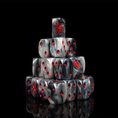 Baron of Dice Chaos Star Resin Dice - Set of 25 (Square, Red Star)