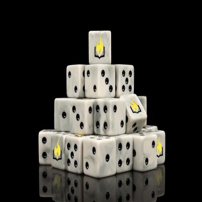 Baron of Dice Flaming Book Resin Dice - Set of 25 (Square)