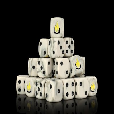 Baron of Dice Flaming Book Resin Dice - Set of 25 (Round)