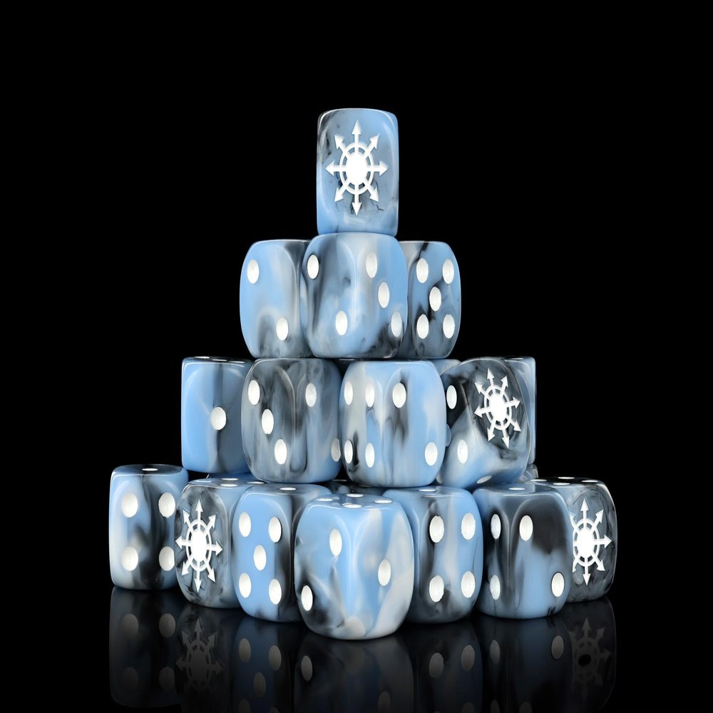 Baron of Dice Chaos Star Resin Dice - Set of 25 (Square, Tainted Ice)