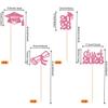 12 PCS Class of 2026 Grad Centerpiece Stick 2026 Congrats Grad Cake Toppers Diploma Graduation Cap 2026 Table Flower Centerpiece Sticks for 2026 Graduation Theme Party Decorations Supplies Pink view 2
