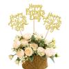 12 PCS Happy Father's Day Centerpiece Sticks Double Sided Glitter Moustache Tie Love Father Best Dad Centerpieces for Happy Father's Day Theme Table Flower Decorations Men Birthday Party Supplies Gold view 1