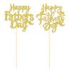 12 PCS Happy Father's Day Centerpiece Sticks Double Sided Glitter Moustache Tie Love Father Best Dad Centerpieces for Happy Father's Day Theme Table Flower Decorations Men Birthday Party Supplies Gold view 3