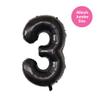 100% LIKED- 40 Black Three|Black & White Smiley Face Latex |Checkered Foil for Birthday Decorations, Smiley Face Party Deco, Baby Shower,3rd Birthday Party Supplies view 2