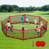 Gaga Ball Pit for Kids, Portable Gagaball Court 15ft Equipped with Carry Bag, 2 Gaga Balls, Wind Ropes and Ground Spikes for Sport Games and Indoor & Outdoor Activities view 1