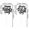 12 PCS Happy Father's Day Centerpiece Sticks Double Sided Glitter Moustache Tie Love Father Best Dad Centerpieces for Happy Father's Day Theme Table Flower Decorations Birthday Party Supplies Black view 2