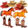 10 Pcs Western Balloons, Western Cowgirl Cowboy Party Balloons,Cowgirl Bachelorette Party Decorations Cowgirl Boot Hat Horse Foil Balloons for Western Rodeo Birthday Party Supplies view 1
