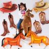 10 Pcs Western Balloons, Western Cowgirl Cowboy Party Balloons,Cowgirl Bachelorette Party Decorations Cowgirl Boot Hat Horse Foil Balloons for Western Rodeo Birthday Party Supplies view 4