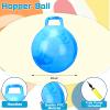 Poen 2 Pcs 29 Inch Hopper Bouncing Ball with Handle Jumping Bouncy Space Hopping Ball with Air Pump for Exercise (Marbled Red, Marbled Blue) view 2
