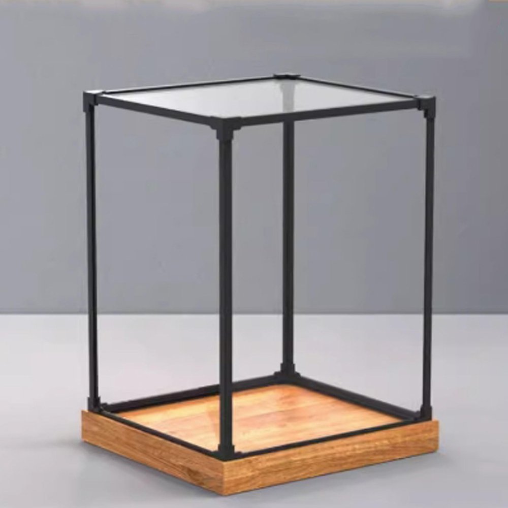 Acrylic Display Box for Dolls ModelDustproof Transparent Display Box, Compatible with Dolls (Display Box Only, Model Not Included) (9.8*9.8*13.7 Wooden)