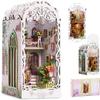 Book Nook Kit Decorative Bookend Stand Creative Bookshelf Miniature Booknook Kit 3D Wooden Puzzle for Adults Room Dollhouse Decoration (Garden House) view 1