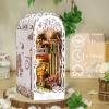 Book Nook Kit Decorative Bookend Stand Creative Bookshelf Miniature Booknook Kit 3D Wooden Puzzle for Adults Room Dollhouse Decoration (Garden House) view 2