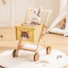 ROBOTIME Baby Walkers for Boys, Wooden Shopping Cart Toy for Toddler Kids, Height-Adjustable Wooden Push Walker, Sit to Stand Walker for Baby Learning to Walk view 2