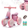 JoyRydz 6V Electric Baby Balance Bike with Bubble Machine,4 in 1 Toddler Balance Bike w/Remote for 1 Year Old Boys Girls Kids Bubble Bike Ride on Toys w/Powered Motor,Music,LED Lights (Purple) view 1