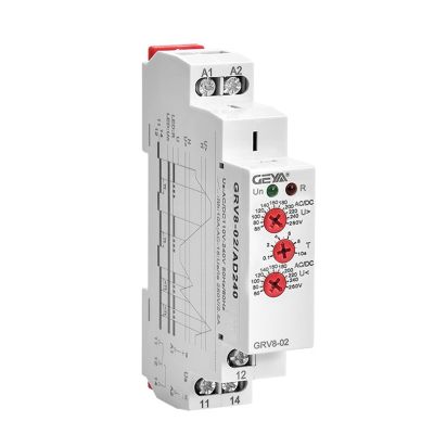 VUBBJCRS GRV8-02 Voltage Monitor Device Over-Voltage and Under-Voltage Protection Relay DC 12V 24V 48V 110V 220V 240V (Size : GRV8-02 ACDC24-48V)