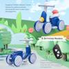JoyRydz 6V Electric Baby Balance Bike with Bubble Machine,4 in 1 Toddler Balance Bike w/Remote Control for 1 Year Old Boys Girls Kids Bubble Bike Ride on Toys w/Powered Motor,Music,LED Lights (Blue) view 3